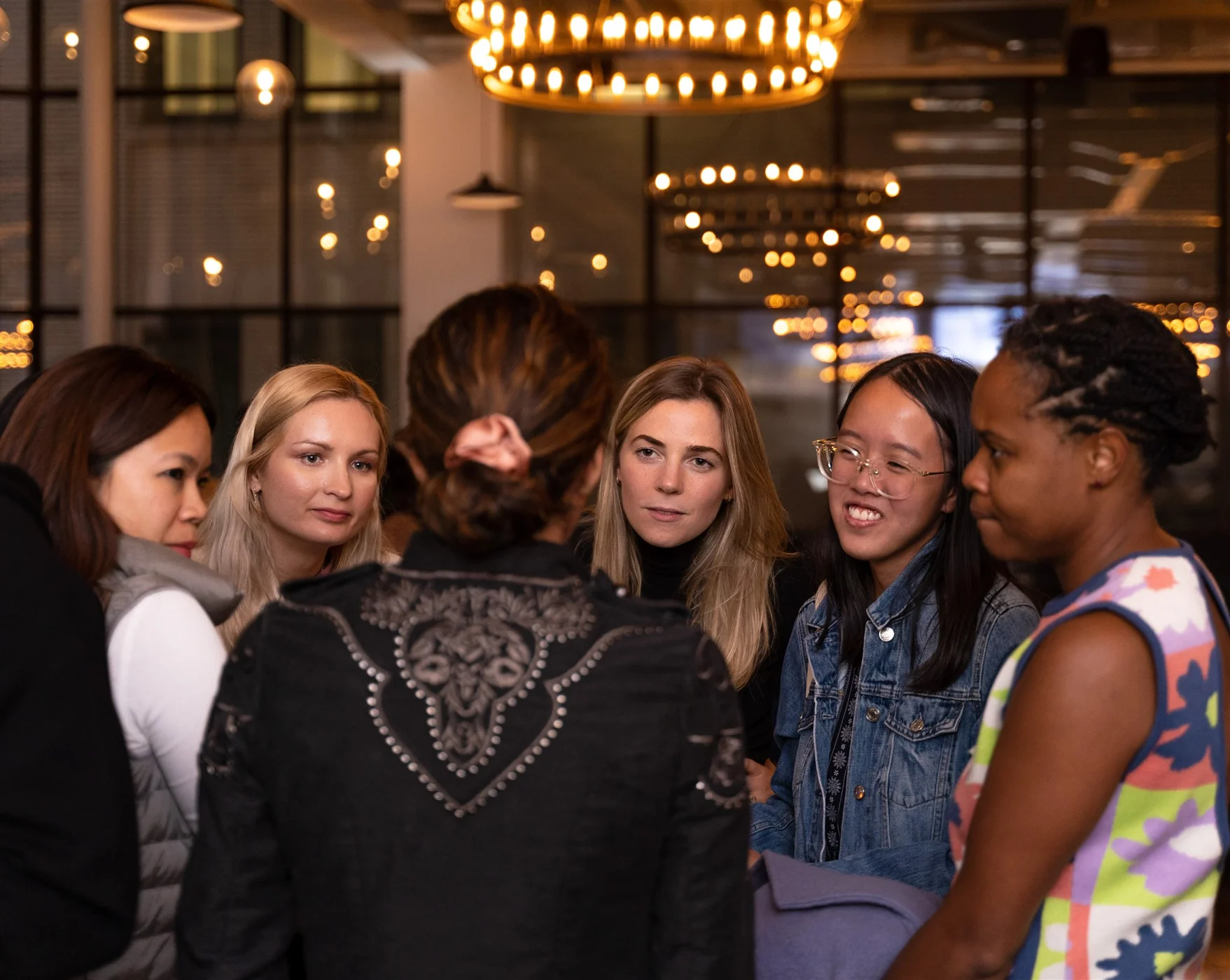 A conversation at an Angel Squad community event
